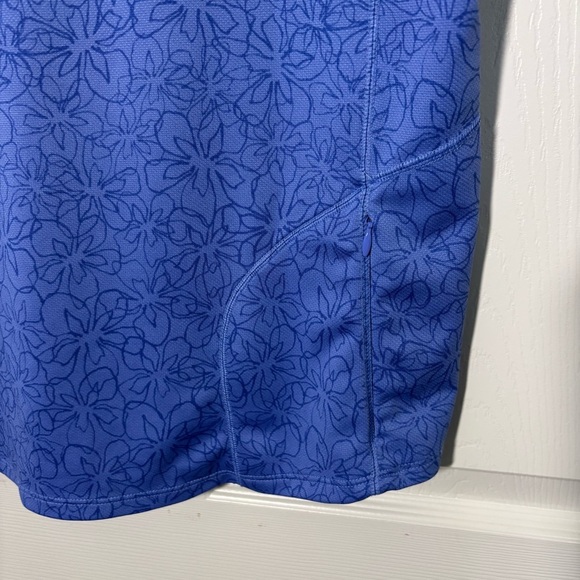 L. L. Bean Running Top Women's Large Short Sleeve Blue Zipper Pocket Quick Dry - Picture 7 of 8